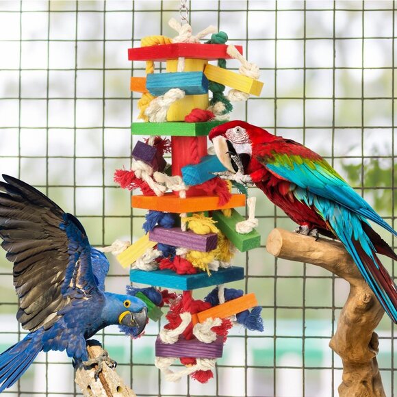 Macaw Toys, Extra Large Parrot Toys, Bird Toys for Parrots African Grey, Amazon - Picture 6 of 7